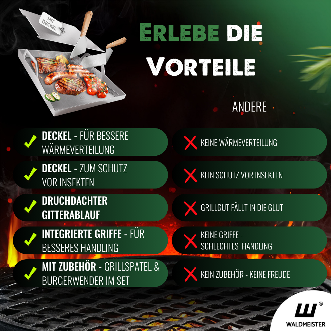 Die innovative BruzzPlate - deine Premium Plancha Grillplatte