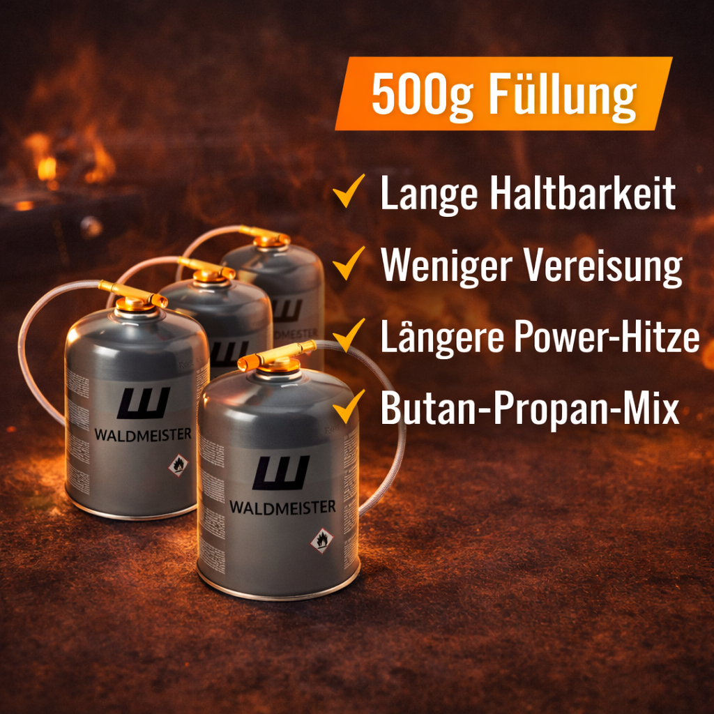 Schraubkartuschen für BruzzLee Gasgrill (500g - Propan-Butan-Mix)
