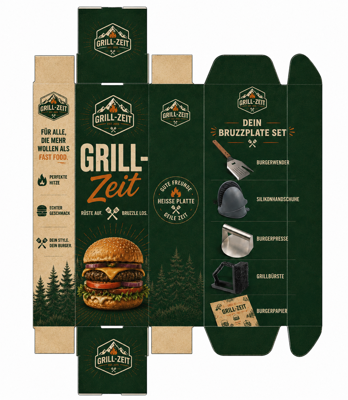 BruzzPlate BBQ-Set für perfektes Handling deiner neuen Edelstahl-Grillplatte