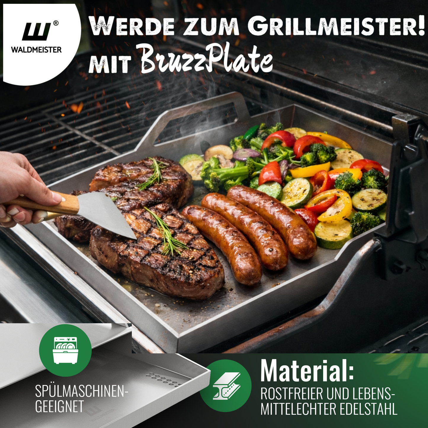 Die innovative BruzzPlate - deine Premium Plancha Grillplatte
